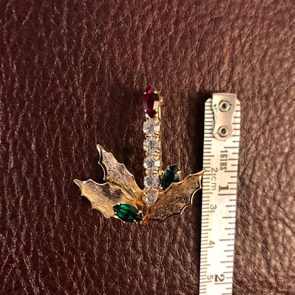 Holiday candlestick brooch pin - Picture 2 of 9